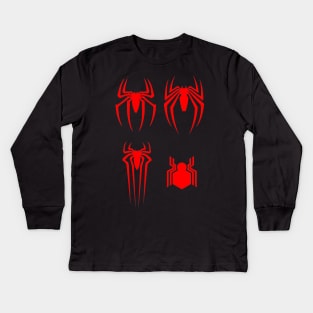 No Way Home Spider Sticker Pack Kids Long Sleeve T-Shirt